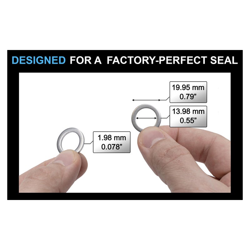 PRIME AVE Aluminium Oil Drain Plug Gaskets - 14mm Crush Washer for Leak Proof Sealing - Durable and Reliable Oil Plug Washer - Compatible with Hyundai & Kia Part# 21513-23001 (Pack of 10) - Image 5